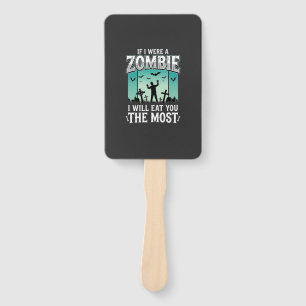 Zombie I Will Eat You Halloween Design_1 Hand Fan