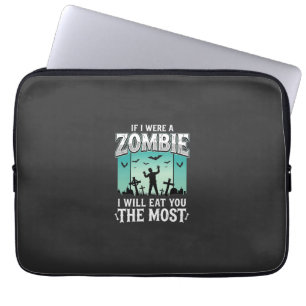 Zombie I Will Eat You Halloween Design_1 Laptop Sleeve