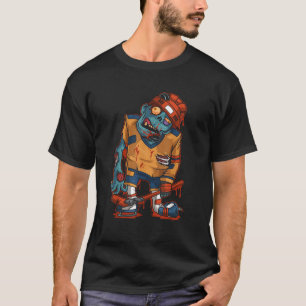 Zombie Ice Hockey Player Halloween Trick or Treati T-Shirt