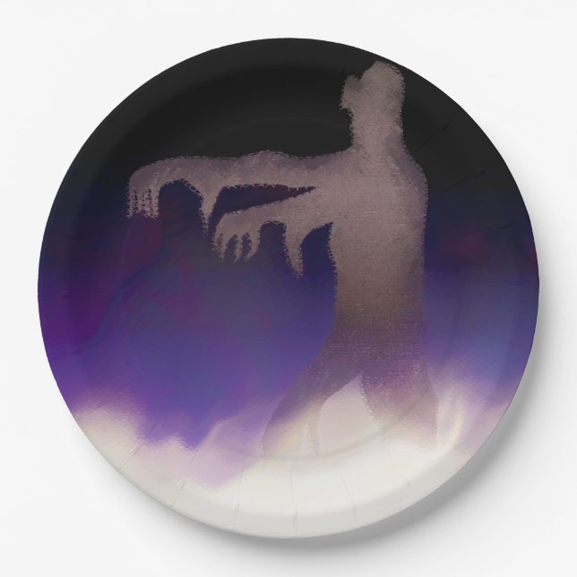 Zombie in the mist paper plate (Front)
