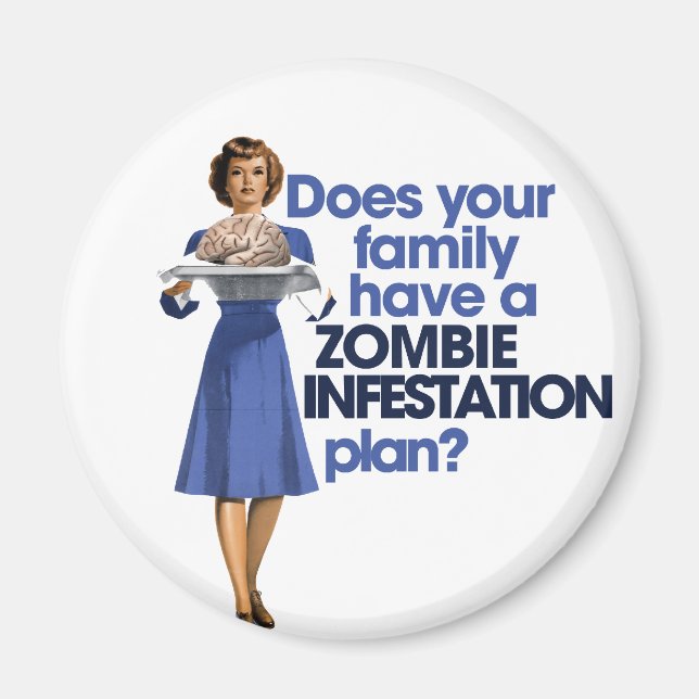 Zombie Infestation Plan Magnet (Front)