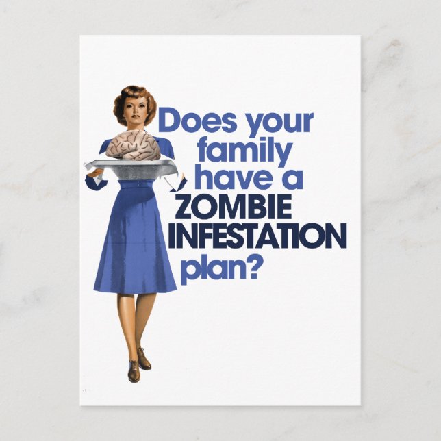 Zombie Infestation Plan Postcard (Front)