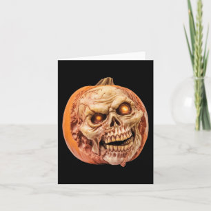 Zombie-Inspired Horror Pumpkin Funny Halloween  Card