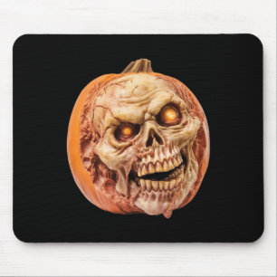 Zombie-Inspired Horror Pumpkin Funny Halloween  Mouse Pad