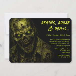 Zombie Invasion   Halloween Costume Party Invitation