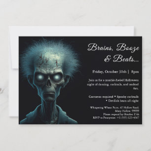 Zombie Invasion   Halloween Costume Party Invitation