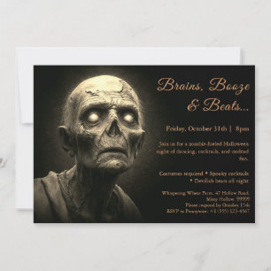 Zombie Invasion   Halloween Costume Party Invitation