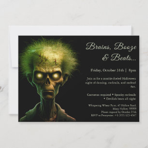 Zombie Invasion Halloween Costume Party Invitation