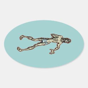 Zombie Jesus 1 Oval Sticker