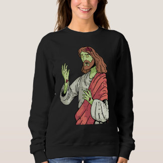 Zombie Jesus Lazy Halloween Costume  Christian Sweatshirt