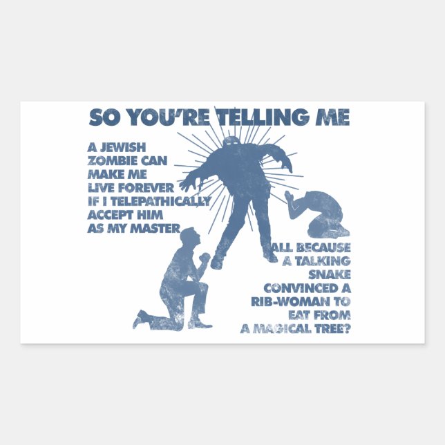 Zombie Jesus Rectangular Sticker (Front)