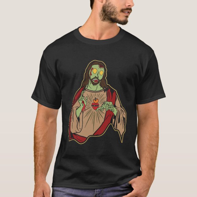 Zombie Jesus Risen Easter Sunday Religous Christ J T-Shirt (Front)