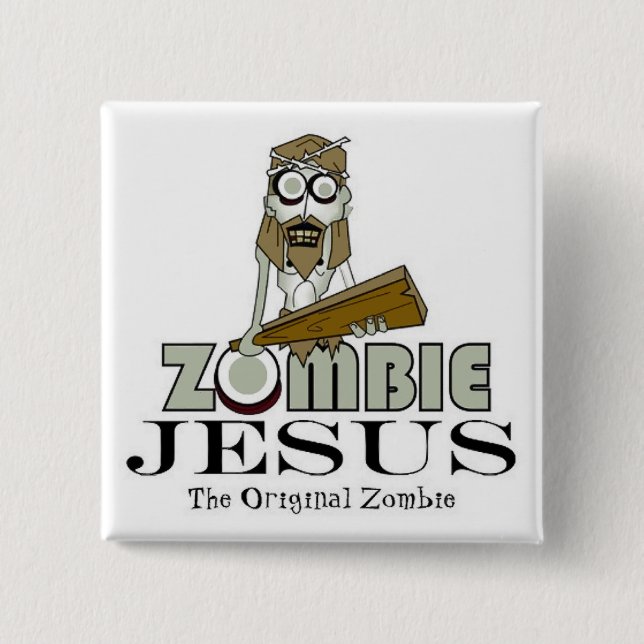 Zombie Jesus Square Button (Front)