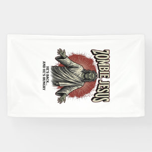 Zombie Jesus Vintage Engraving Funny Shirt Design_ Banner