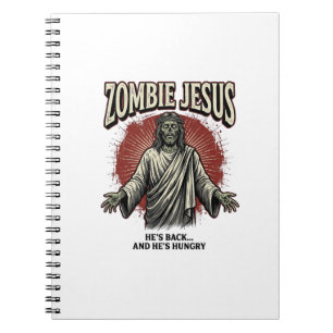 Zombie Jesus Vintage Engraving Funny Shirt Design_ Notebook