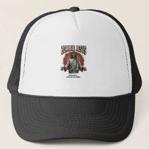 Zombie Jesus Vintage Engraving Funny Shirt Design_ Trucker Hat