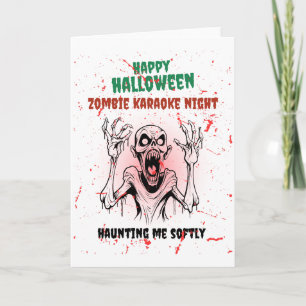 Zombie Karaoke Night – Funny Halloween Party Card