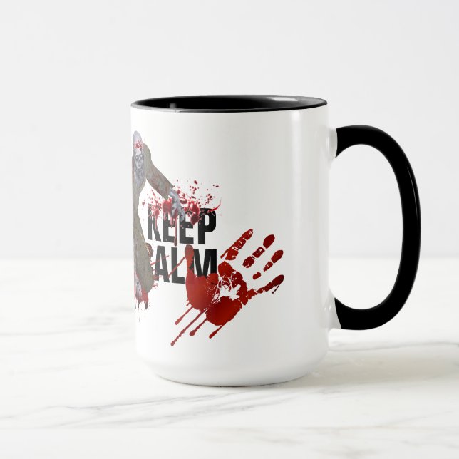 Zombie Keep Calm Ringer Mug (Right)