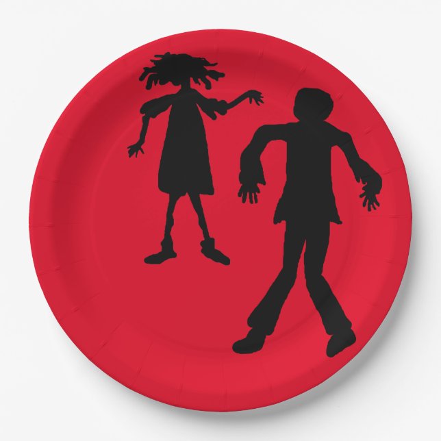 Zombie Kids Party Paper Plates (Front)