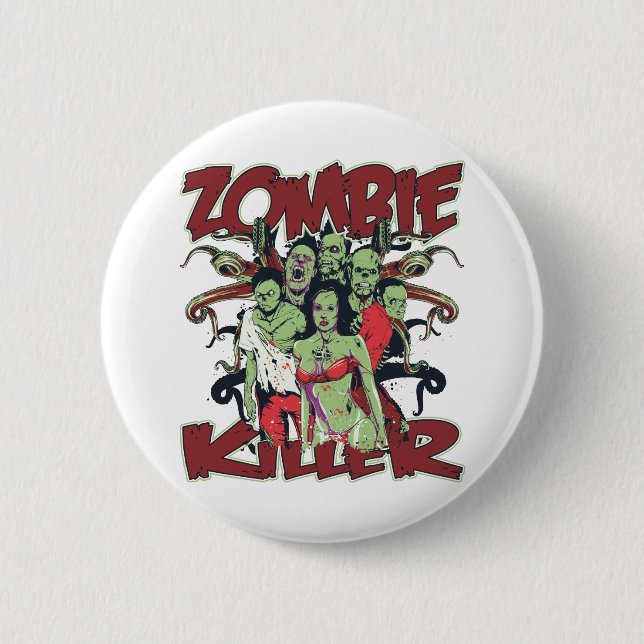 Zombie Killer 6 Cm Round Badge (Front)