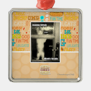 Zombie Kitteh Metal Ornament