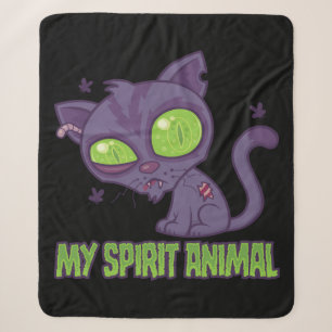 Zombie Kitten Is My Spirit Animal Sherpa Blanket