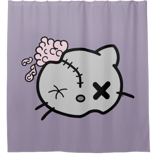Zombie Kitty Shower Curtain (Front)