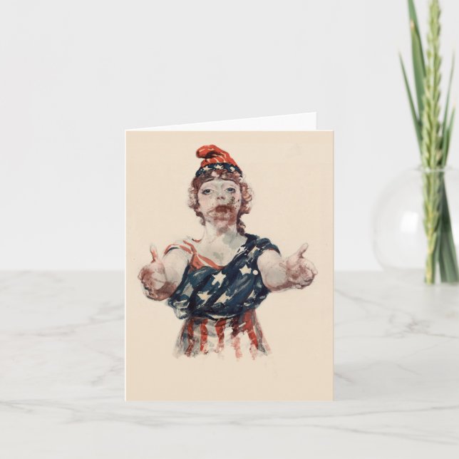 Zombie Lady Liberty Card (Front)