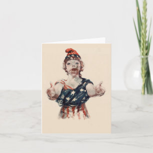 Zombie Lady Liberty Card