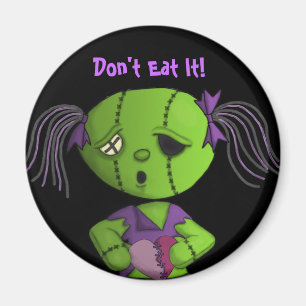 Zombie love cute dolly stitched heart maully magnet