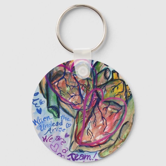 Zombie Love Poem Pendant Charm Keychains (Front)