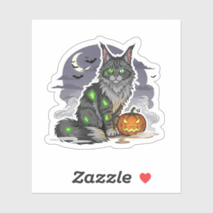 Zombie Maine Coon – Spooky Halloween Cat