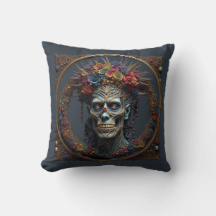 Zombie Mardi Gras King and Queen Cushion