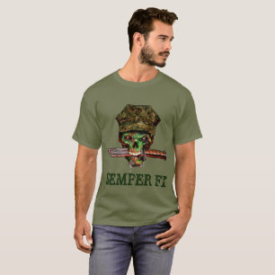 Zombie Marine Dagger, Semper Fi, Customise, T-Shirt