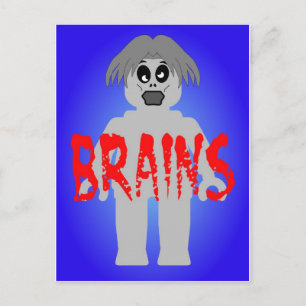 Zombie Minifig 'Brains' Postcard