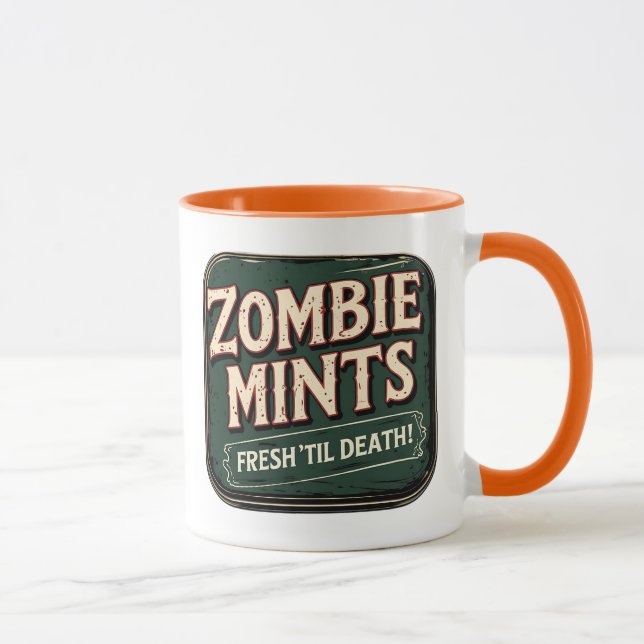 Zombie Mints Fresh 'Til Death Retro Horror Mug (Right)