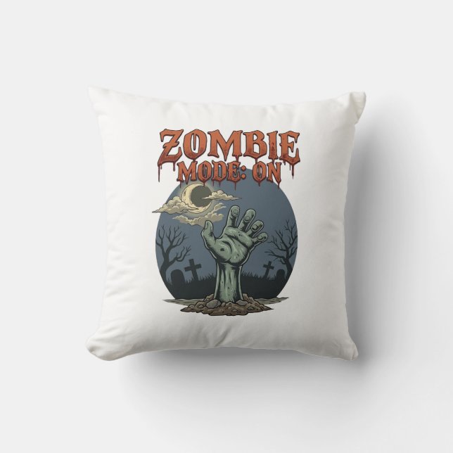 Zombie Mode Halloween Hand Moon Graveyard_1 Cushion (Front)