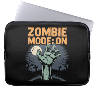 Zombie Mode On Scary Halloween T shirt Laptop Sleeve