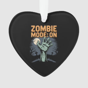 Zombie Mode On Scary Halloween T shirt Ornament