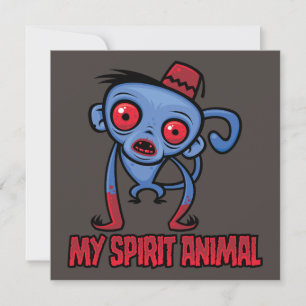 Zombie Monkey Is My Spirit Animal Holiday Card