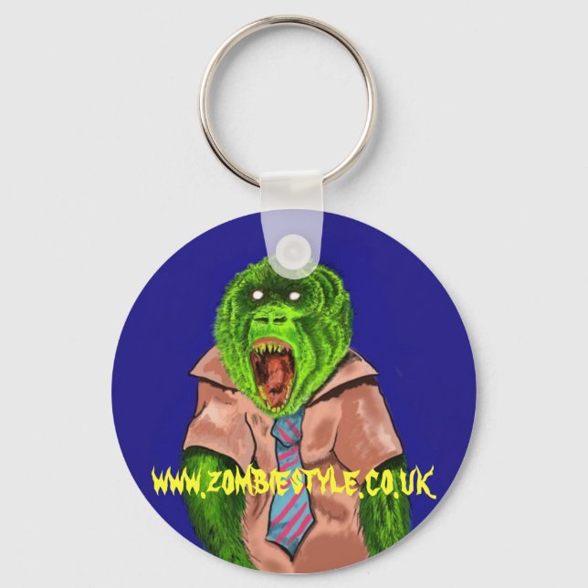 zombie monkey, www.zombiestyle.co.uk key ring (Front)