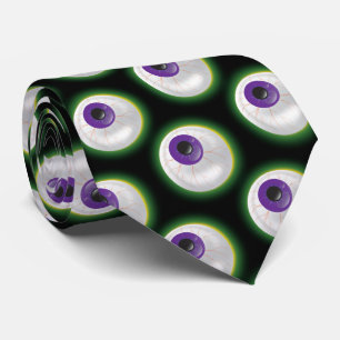 Zombie Monster Glowing Floating Eye Halloween Fun Tie