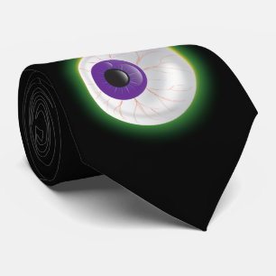 Zombie Monster Glowing Floating Eye Halloween Fun Tie