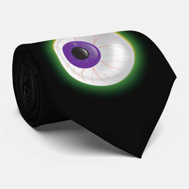 Zombie Monster Glowing Floating Eye Halloween Fun Tie (Rolled)