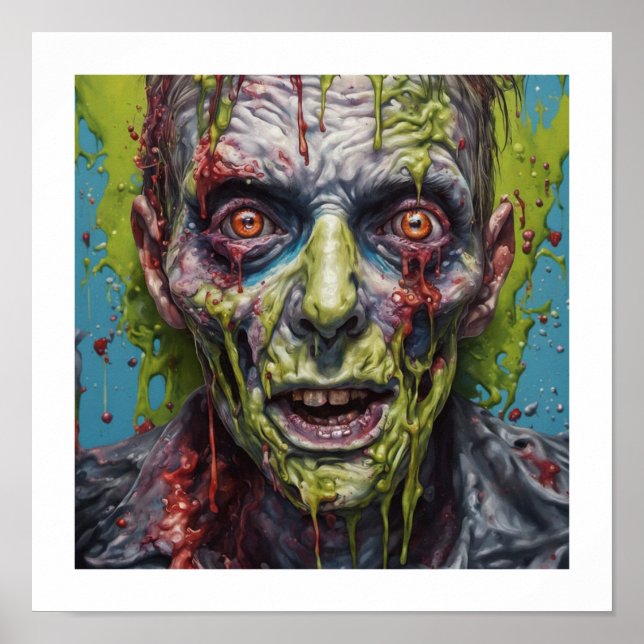 Zombie Mugshot Halloween Poster (Front)