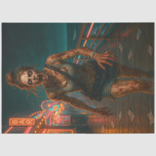 Zombie Neon Boardwalk   Gothic Undead Halloween Tissue Paper