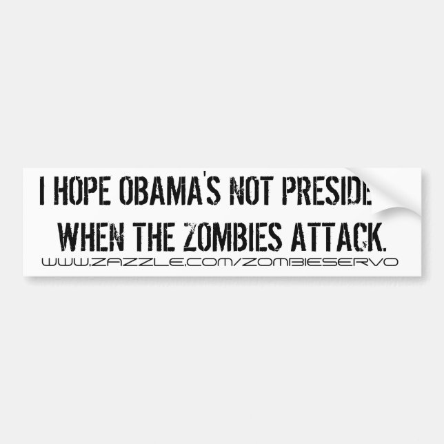 ZOMBIE OBAMA BUMPER STICKER (Front)