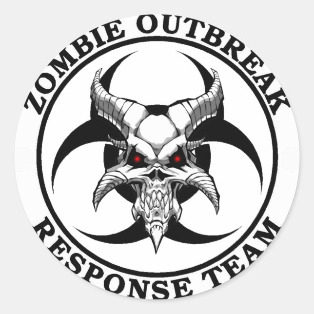 Zombie Outbreak Biohazard Demon Classic Round Sticker (Front)