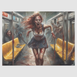 Zombie Outbreak On Train Decoupage Tissue Paper