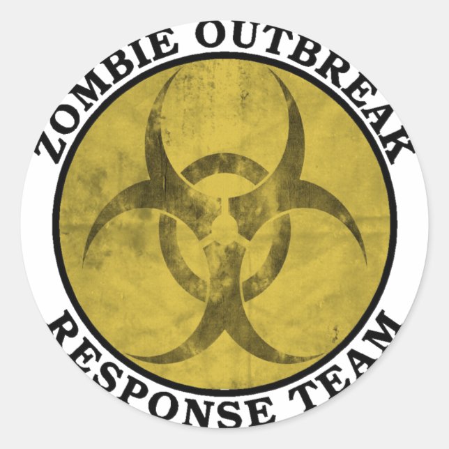 Zombie Outbreak Response Team (Biohazard) Classic Round Sticker (Front)